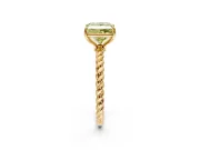 Solitaire Engagement Ring Setting for Fancy Yellow Princess Cut Center with Plain Twisted Rope Band and Prong Head in Yellow Gold