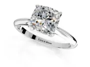 Solitaire Engagement Ring Setting for Cushion Cut Center with Knife Ridge Band and Claw Prong Head in Sterling Silver