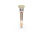Channel-Set Engagement Ring Setting for Fancy Yellow Radiant Cut Center with Baguette Band and Prong Head in Rose Gold