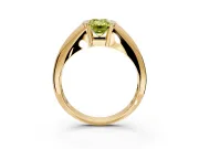 Tension Engagement Ring Setting for Fancy Yellow Emerald Cut Center with Wide Tapered Band and Tension Head in Yellow Gold