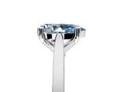 Solitaire Engagement Ring Setting for Fancy Blue Pear-Shaped Center with Tapered Shoulders and Prong Head in White Gold