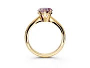 Solitaire Engagement Ring Setting for Fancy Pink Heart-Shaped Center with Knife Ridge Band and Claw Prong Head in Yellow Gold