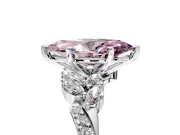 Solitaire Engagement Ring Setting for Fancy Pink Marquise Center with Marquise Accent Twist Band and Prong Head in White Gold