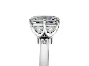 Solitaire Engagement Ring Setting for Emerald Cut Center with Plain Band and Tulip Prong Head in Platinum