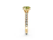 Solitaire Engagement Ring Setting for Fancy Yellow Round Cut Center with Large Accents and Prong Head in Yellow Gold