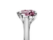 Solitaire Engagement Ring Setting for Fancy Pink Heart-Shaped Center with Cathedral Band and Prong Head in Platinum