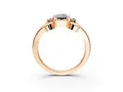 Solitaire Engagement Ring Setting for Radiant Cut Center with Twisted Band and Scroll Prong Head in Rose Gold