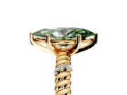 Rope Engagement Ring Setting for Fancy Green Marquise Center with Accent Shoulders and Prong Head in Yellow Gold