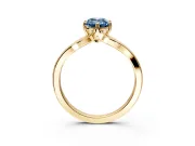 Solitaire Engagement Ring Setting for Fancy Blue Emerald Cut Center with Plain Split Shank and Prong Head in Yellow Gold