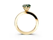 Solitaire Engagement Ring Setting for Fancy Green Heart-Shaped Center with Channel Baguette Band and Prong Head in Yellow Gold