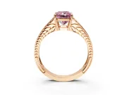 Split Shank Engagement Ring Setting for Fancy Pink Radiant Cut Center with Pave Split Shank and Prong Head in Rose Gold