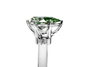 Solitaire Engagement Ring Setting for Fancy Green Pear-Shaped Center with Plain Band and Tulip Prong Head in Sterling Silver