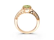 Floral Engagement Ring Setting for Fancy Yellow Princess Cut Center with Four Accent Clusters and Prong Head in Rose Gold
