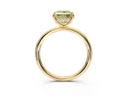 Solitaire Engagement Ring Setting for Fancy Yellow Princess Cut Center with Plain Band, Open Basket and Prong Head in Yellow Gold