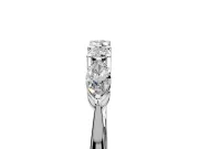 Marquise and Round Cut Lab-Grown Diamond 5 Stone Half Eternity Wedding Band with Prong Setting in Sterling Silver