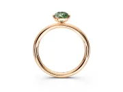 Low-Set Solitaire Engagement Ring Setting for Fancy Green Pear-Shaped Center with Thin Plain Band and Prong Head in Rose Gold