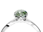 Solitaire Engagement Ring Setting for Fancy Green Marquise Center with Plain Split Shank and Prong Head in White Gold