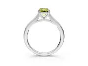 Solitaire Engagement Ring Setting for Fancy Yellow Emerald Cut Center with Narrow Cathedral Band and Prong Head in Platinum