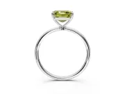 Solitaire Engagement Ring Setting for Fancy Yellow Asscher Cut Center with Straight Thin Band and Prong Head in Platinum