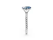 Solitaire Engagement Ring Setting for Fancy Blue Oval Center with 2-Strand Rope Twist Band and Prong Head in Platinum