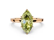 Solitaire Engagement Ring Setting for Fancy Yellow Marquise Center with Plain Band and Tulip Prong Head in Rose Gold