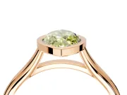 Solitaire Engagement Ring Setting for Fancy Yellow Marquise Center with V Split Shank and Bezel Head in Rose Gold