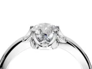 Floral Frame Engagement Ring Setting for Pear-Shaped Center with Accent Clusters and Prong Head in Sterling Silver