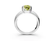 Tension Engagement Ring Setting for Fancy Yellow Radiant Cut Center with Wide Flat Band and Tension Head in White Gold