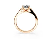 Solitaire Engagement Ring Setting for Radiant Cut Center with Channel Accents and Prong Head in Rose Gold