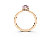 Hidden Halo Engagement Ring Setting for Fancy Pink Marquise Center with Wide Flat Plain Band and Prong Head in Rose Gold