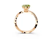 Side Accent Engagement Ring Setting for Fancy Yellow Heart-Shaped Center with Accent Shoulders and Prong Head in Rose Gold
