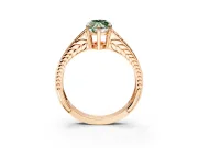Split Shank Engagement Ring Setting for Fancy Green Marquise Center with Pave Split Shank and Prong Head in Rose Gold