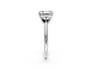 Solitaire Engagement Ring Setting for Asscher Cut Center with Knife Ridge Band and Claw Prong Head in Platinum