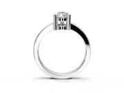 Solitaire Engagement Ring Setting for Pear-Shaped Center with Plain Band and Flat Tab Prong Head in Platinum
