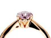 Solitaire Engagement Ring Setting for Fancy Pink Pear-Shaped Center with Knife Ridge Band and Claw Prong Head in Rose Gold