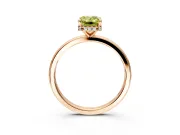 Hidden Halo Engagement Ring Setting for Fancy Yellow Emerald Cut Center with Plain Band and Tall Prong Head in Rose Gold