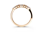 Marquise and Round Cut Lab-Grown Diamond 5 Stone Half Eternity Wedding Band with Prong Setting in Rose Gold
