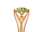 Solitaire Engagement Ring Setting for Fancy Yellow Round Cut Center with Milgrain Cathedral Band and Prong Head in Rose Gold