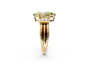 Solitaire Engagement Ring Setting for Fancy Yellow Marquise Center with Grooved Bar Accent Band and Prong Head in Yellow Gold