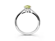 Solitaire Engagement Ring Setting for Fancy Yellow Pear-Shaped Center with Knife Ridge Band and Claw Prong Head in White Gold