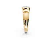 Tension Engagement Ring Setting for Princess Cut Center with Wide Flat Band and Tension Head in Yellow Gold