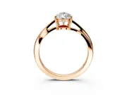 Solitaire Engagement Ring Setting for Pear-Shaped Center with Plain Bypass Twist Band and Prong Head in Rose Gold