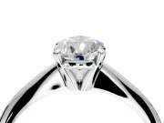 Solitaire Engagement Ring Setting for Pear-Shaped Center with Knife Ridge Band and Claw Prong Head in Sterling Silver
