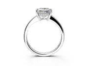 Solitaire Engagement Ring Setting for Princess Cut Center with Channel-Set Accent Band and Prong Head in Platinum