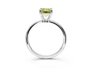 Minimalist Solitaire Engagement Ring Setting for Fancy Yellow Emerald Cut Center with Thin Band and Prong Head in Platinum