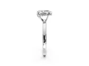 Solitaire Engagement Ring Setting for Pear-Shaped Center with Fine Wire Band and Prong Head in Sterling Silver