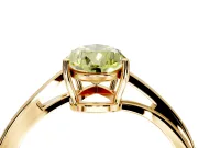 Solitaire Engagement Ring Setting for Fancy Yellow Pear-Shaped Center with Plain Bypass Twist Band and Prong Head in Yellow Gold
