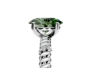 Rope Engagement Ring Setting for Fancy Green Oval Center with Accent Shoulders and Prong Head in Platinum