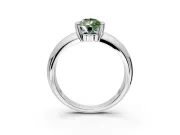 Tension Engagement Ring Setting for Fancy Green Pear-Shaped Center with Wide Flat Band and Tension Head in Sterling Silver