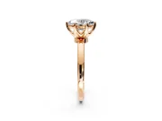 Solitaire Engagement Ring Setting for Oval Center with Plain Band and Tulip Prong Head in Rose Gold